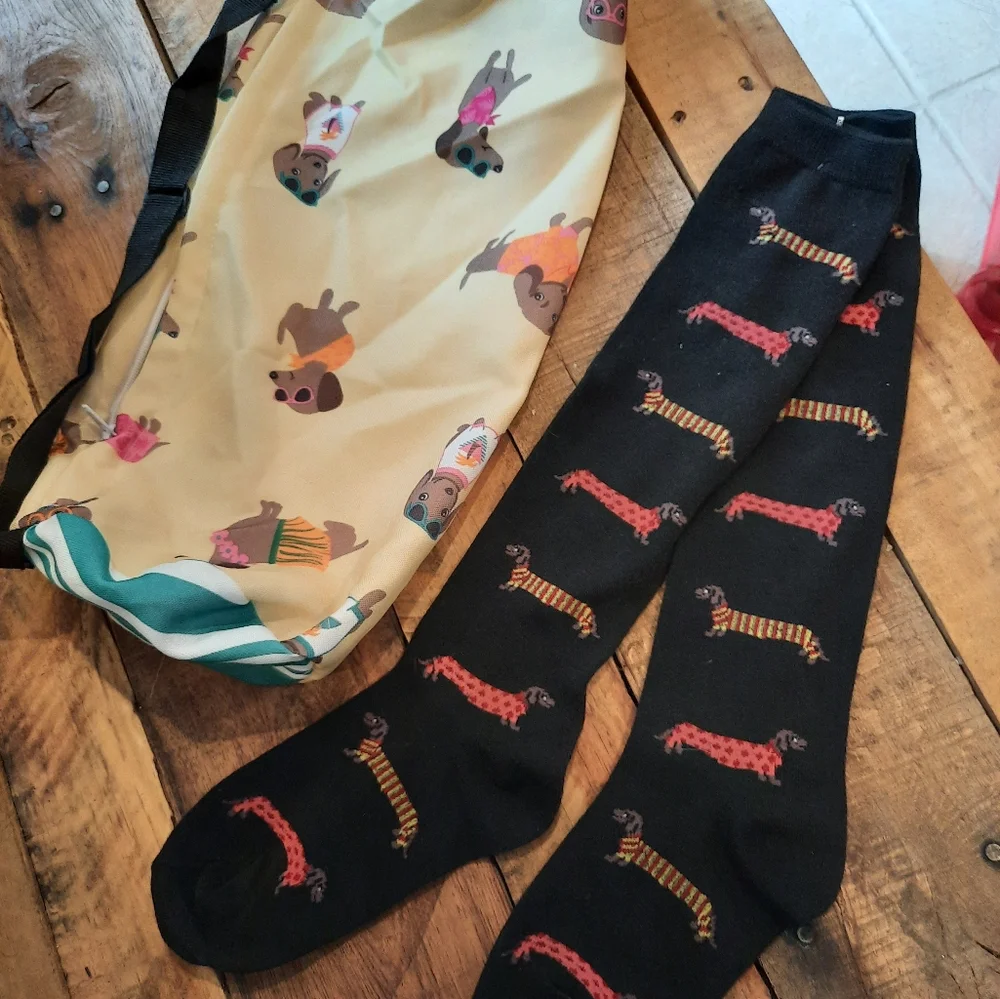 Dachshund new knee socks & fanny pack weiner dog